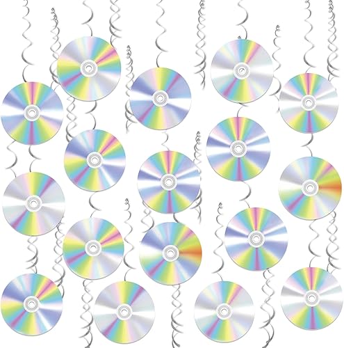 Decoraciones de fiesta de los años 90 y 2000, remolinos colgantes con temática de los años 90, decoraciones de fiesta de cumpleaños de los años 90,