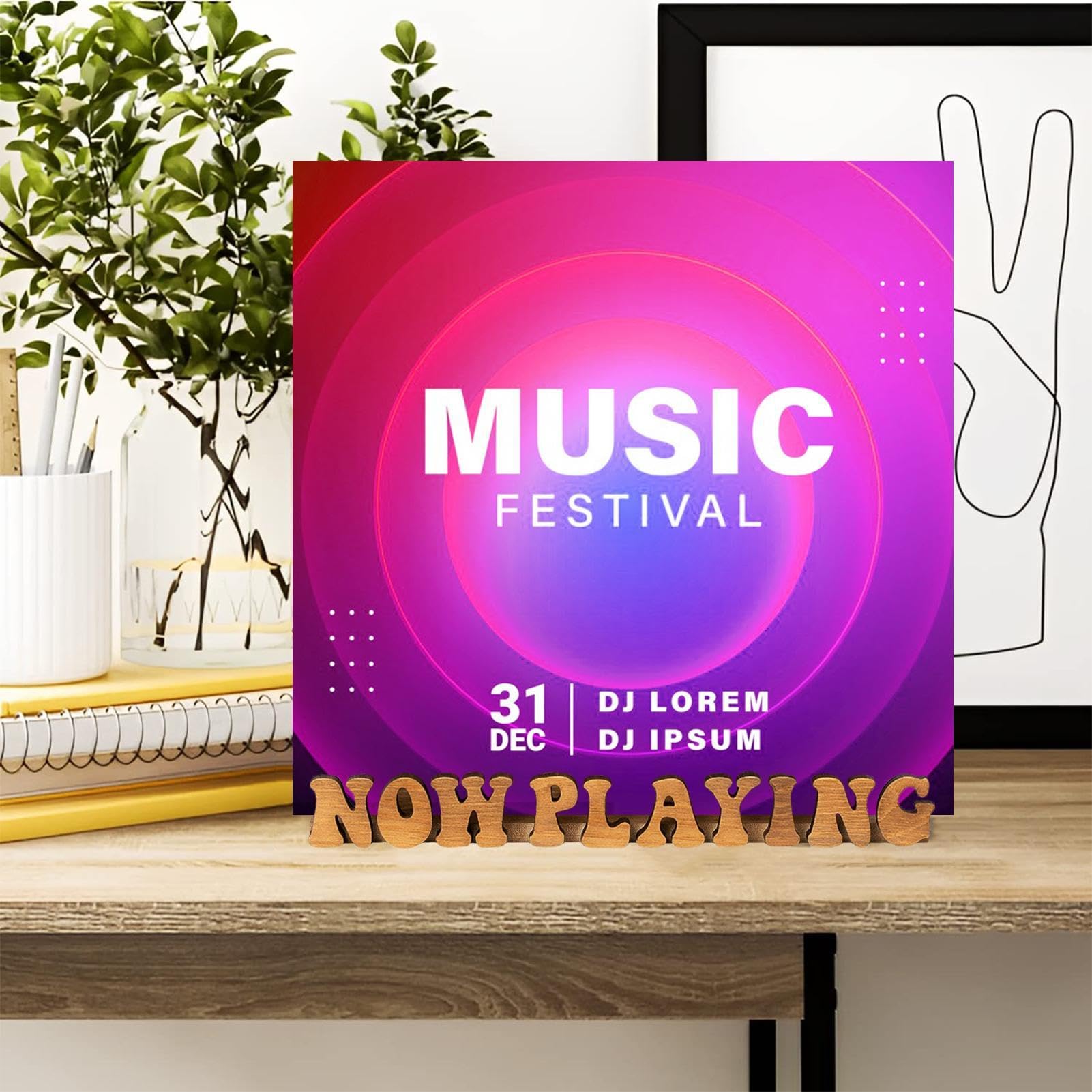 Présentoir Pour Disques Vinyles - Support De Table Pour Album De Lecture Support De Disque Rotatif Etagere Simple Pour Cd Lp Organiseur De Rangement En Bois Pour Disques Vinyles Decoration