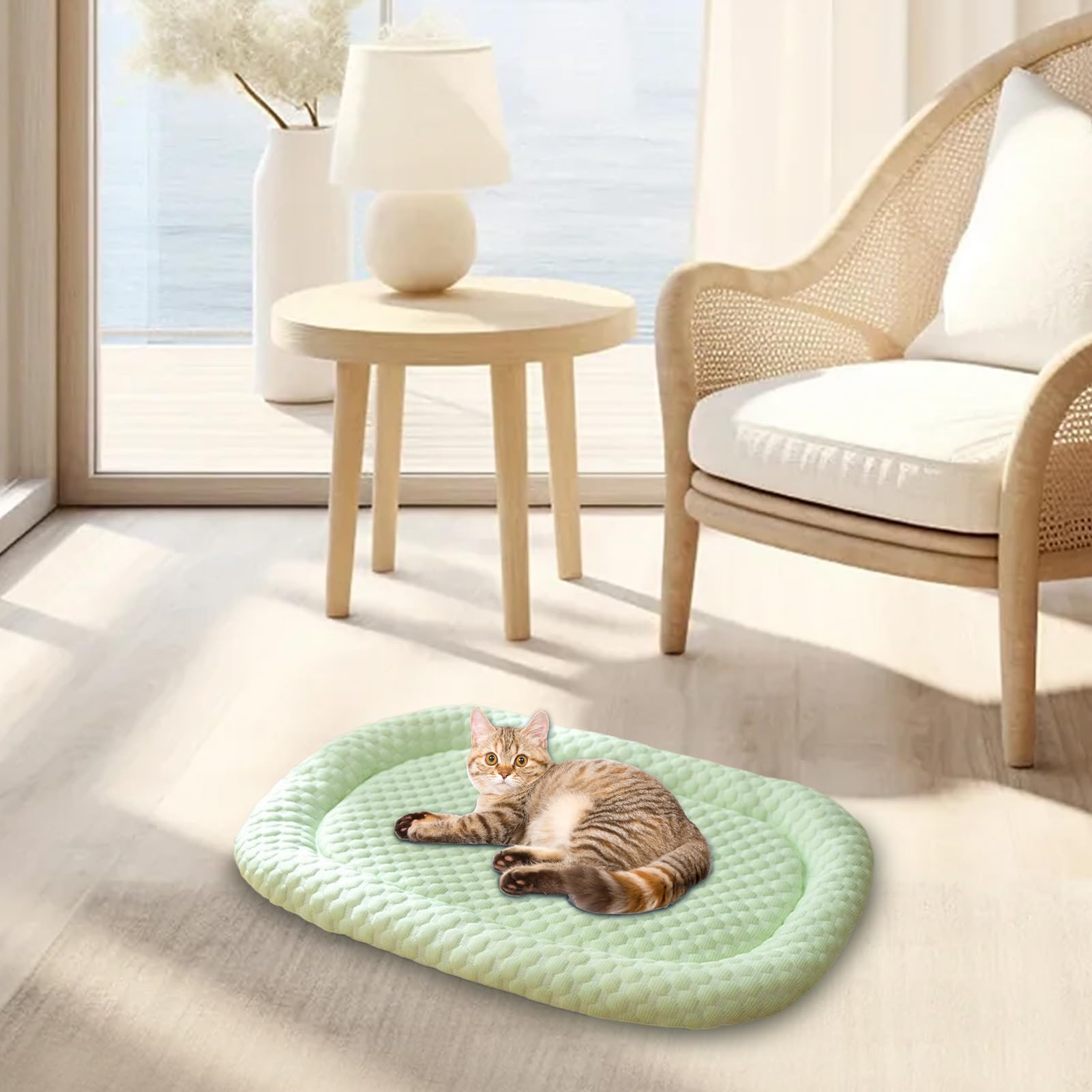Manta refrescante para Perro, Transpirable y para Perros, Manta Resistente a Las Manchas para días calurosos, Transpirable y cómodo cojín de de Gato para Interiores | Cama de jaula de mascotas resistente a las manchas resistentes al agua para gatos, cojín