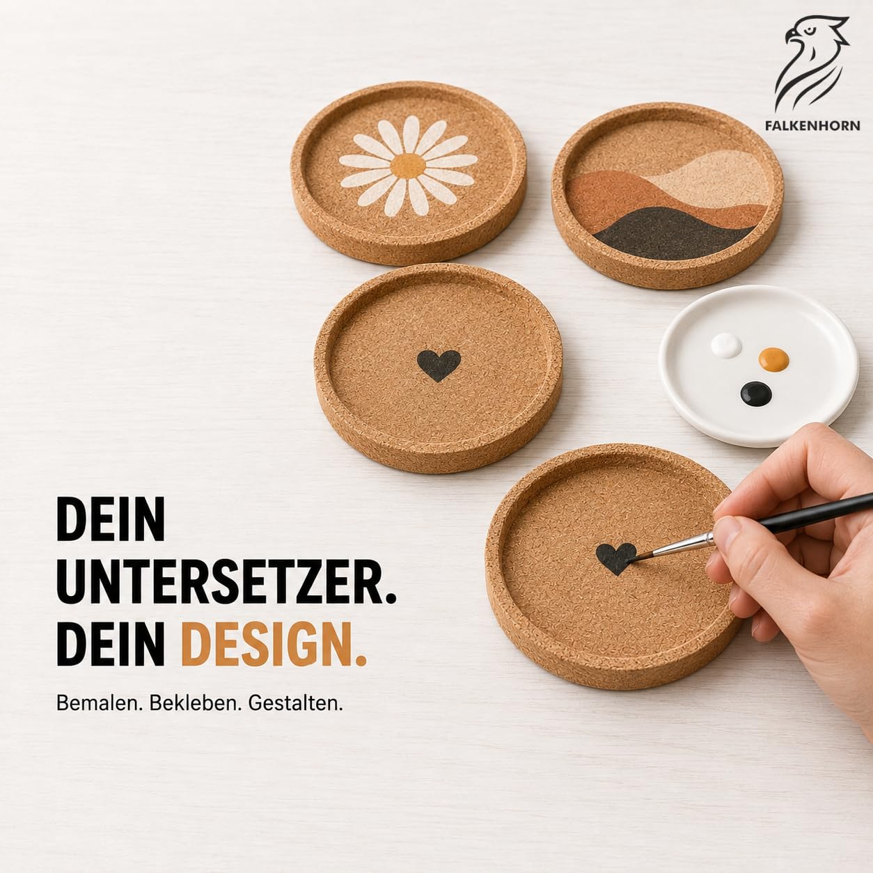 Kork Untersetzer 24er Set Ø 10 cm mit Rand – Glasuntersetzer, Tassenuntersetzer & Getränkeuntersetzer aus Naturkork – saugfähig, hitzebeständig – Made in Portugal