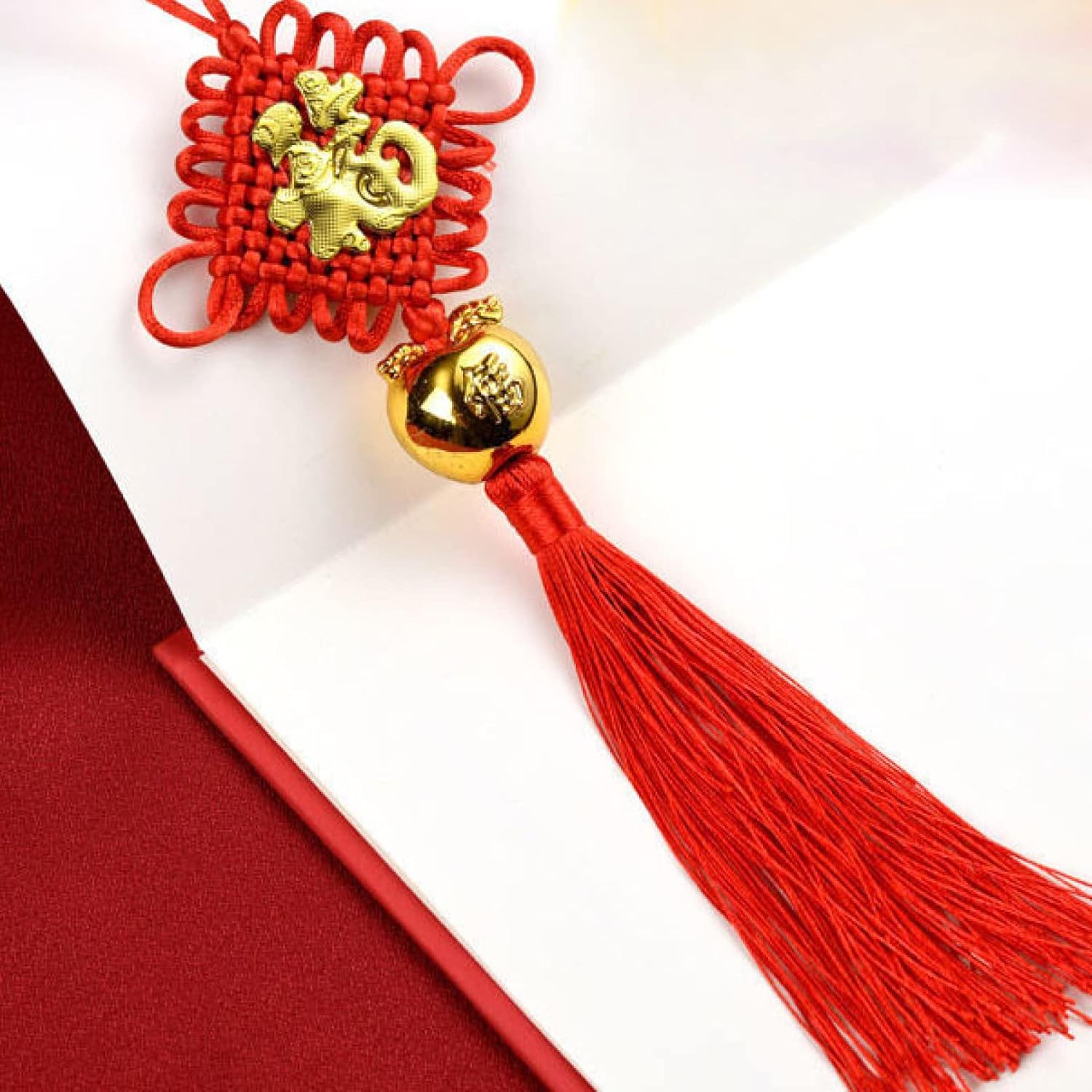 Tassel Ornaments Red Chinese Style All-Match Knot Design Spring Festival Retro Decor Home(E)