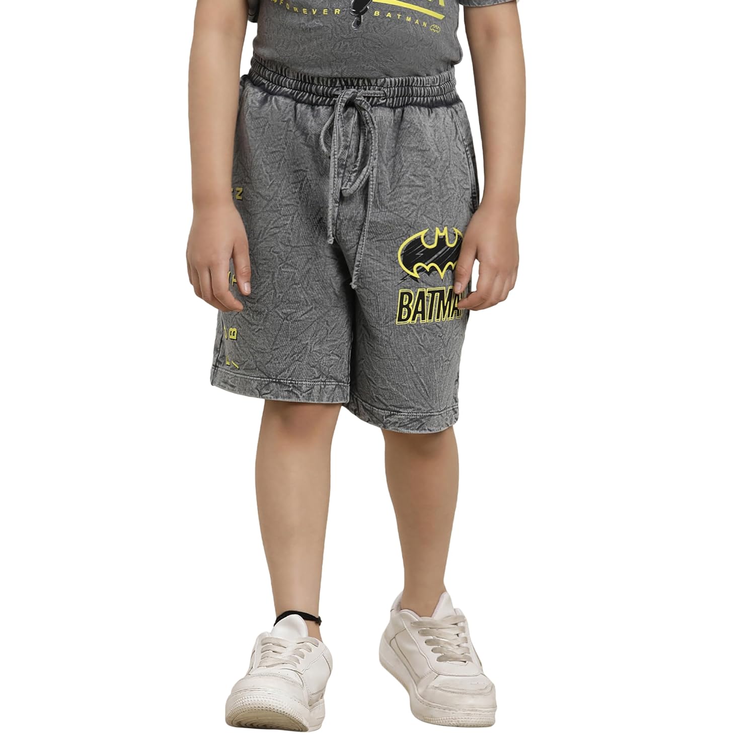 Kidsville Batman Printed Regular Fit Grey Ploycotton Boy’s Shorts