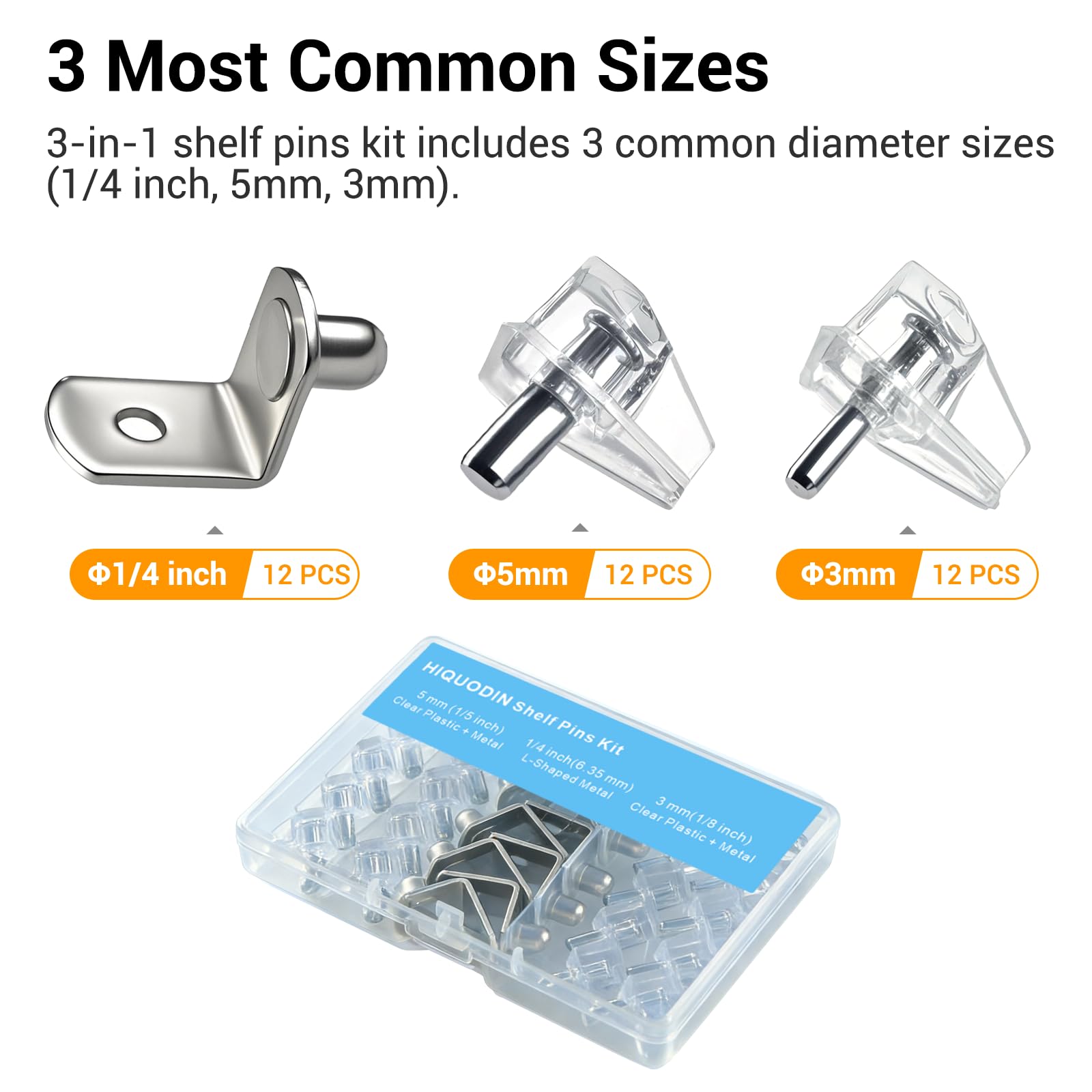 36PCS Shelf Pegs for Shelves , Assorted Size Shelf Pins Kit — Amazon image 2