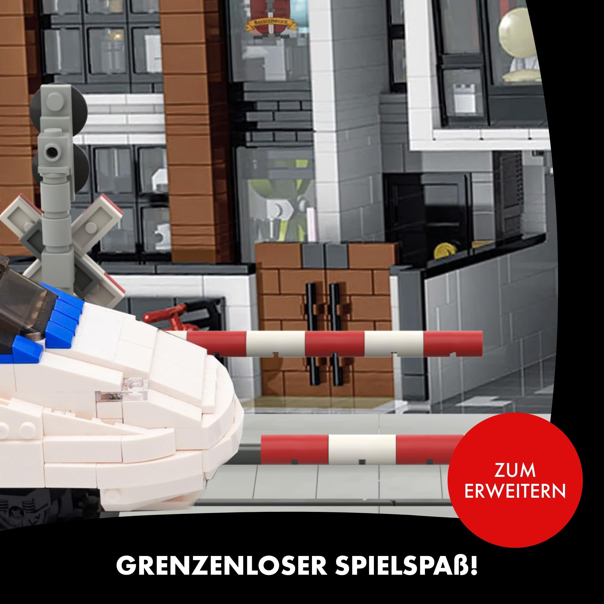 Lonestar Klemmbausteine Schienenkreis XL, City Schienen Set, kompatibel mit Klemmbausteinen, großes Eisenbahn Erweiterungspaket, Robustes Schienenset für kreative Landschaftsprojekte | Kompatibel mit Klemmbausteinen, Großes Eisenbahn Erweiterungspaket, Fü