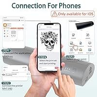 Vista 2 de Atelics Cordless Tattoo Transfer Stencil Printer, with 10Pcs Transfer Paper, Portable Tattoo Transfer Thermal Copier Machine for Temporary and