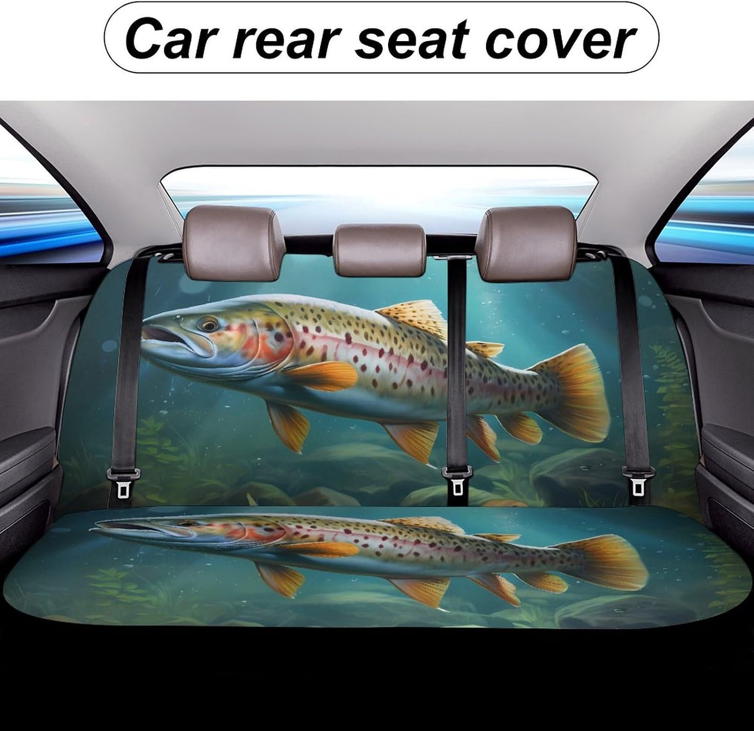 Trout Car Seat Cover Print Rear Bench Seat Cover Car Seat Protector Car Interior Accessories for Women Men