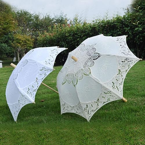 Rosvola Sombrilla de encaje, mini paraguas de encaje para boda, sombrilla para novia, sombrilla para decoración de fiesta, baile, fotografía,