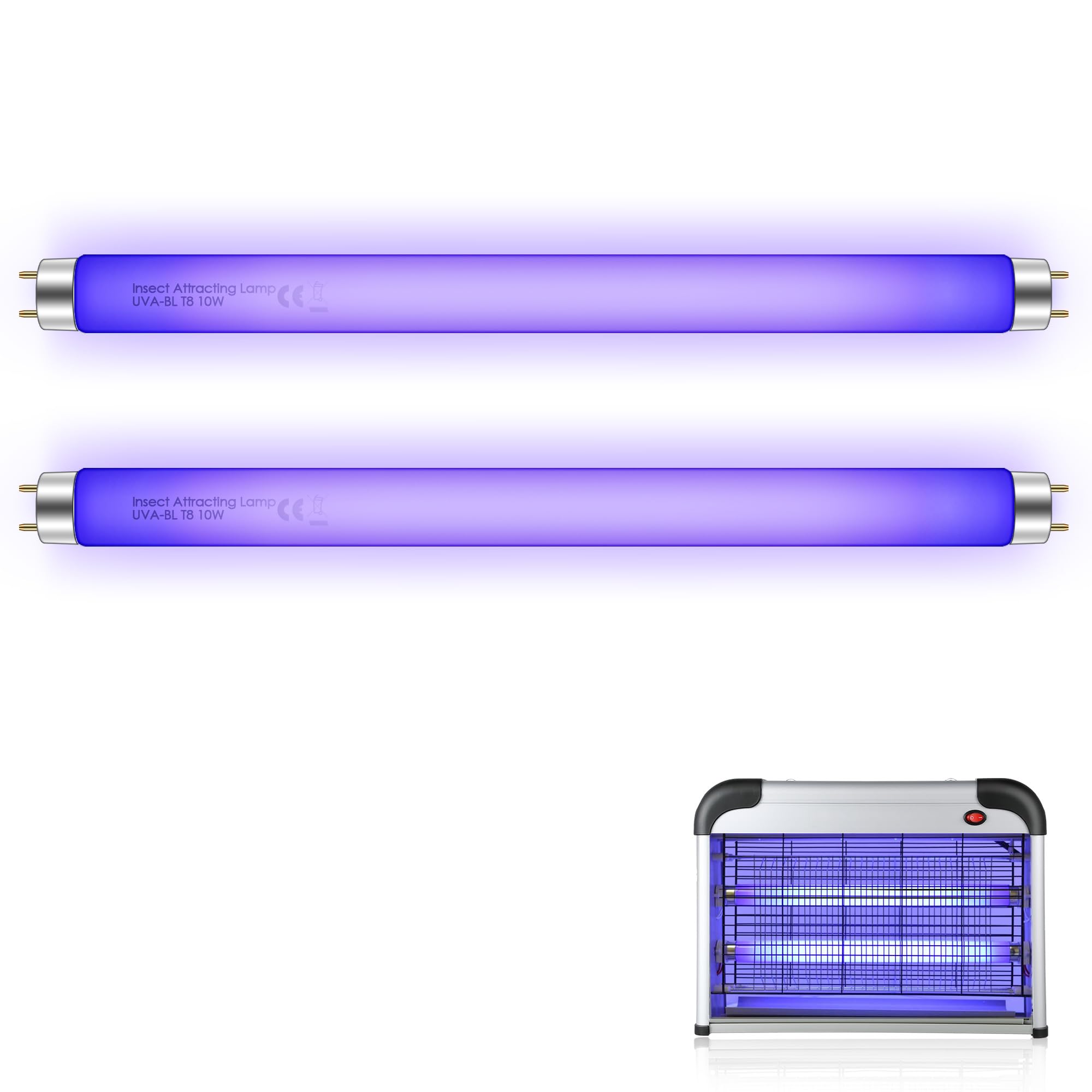 Hiboom T8 F10W Fly Killer Replacement Bulbs 13in UV Light Bulb Tube for 20W Electric Fly Insect Killer/Bug Zapper/Fly Zapper/Mosquito Killer
