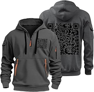 Funny Fu QR Code Hoodie for Men, Vintage Funny Fuck You QR Code Hoodie Tactical Military Tactical Sweatshirt - Buy now