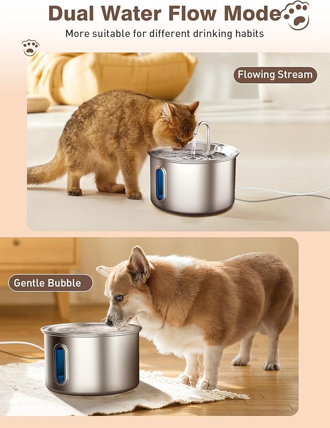 Fuente de Agua Automática para Gatos Acero Inoxidable 3.2L miniatura 5