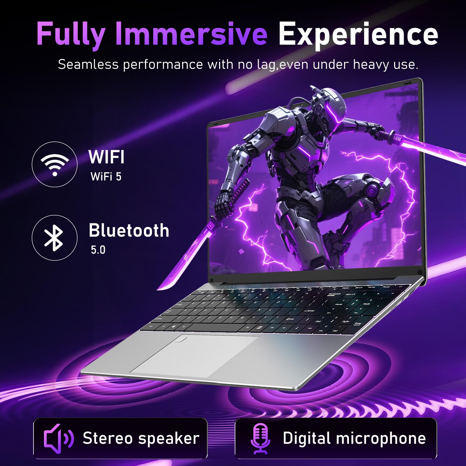 15.6 inch Gaming Laptop, 2025 Laptop Computer Win 11 Pro, 32GB RAM 1TB SSD, R5-7430U (up to 4.3Ghz, Beat 5700U), 15.6" Full HD 1920 * 1080 Display, Radeon Graphics, BT5.0, Office 365