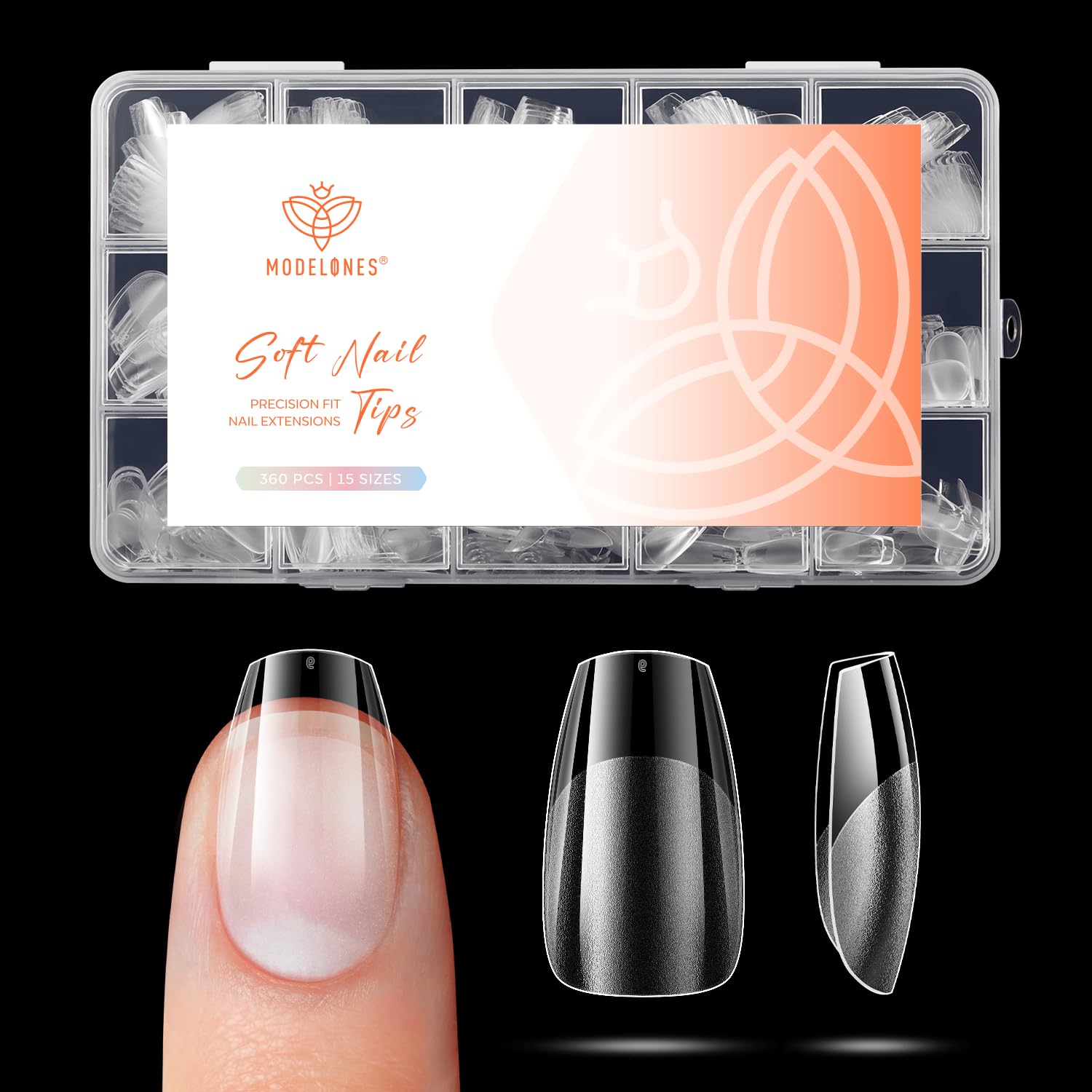 Modelones Nail Tips 360 Stück- Full Cover Nageltips Set