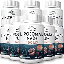 1600 mg Liposomal NAD Supplement, 98% Pure NAD+ Supplement, Superior Absorption, Alternative to Nicotinamide Riboside or NADH to Boost NAD+ for Aging Defense, Energy, Longevity, 480 Softgels