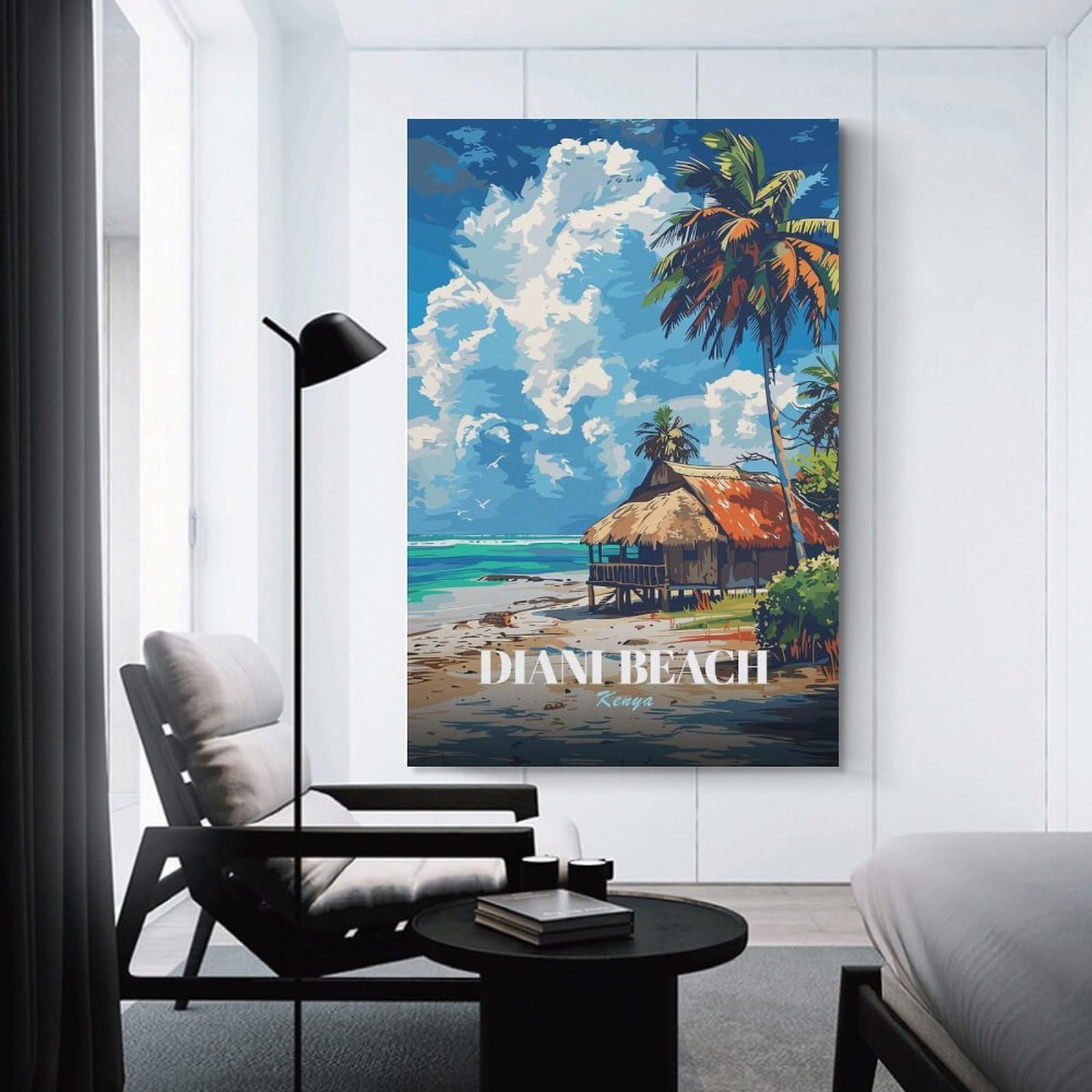 Junmoney Unframe-Style-23 Diani Beach Kenya Tropical Paradise Canvas Wall Decor, 08X12inch(20X30cm), For Flats, Guest Rooms Or Compact Rooms, Decorative Canvas Decor For Home Updates