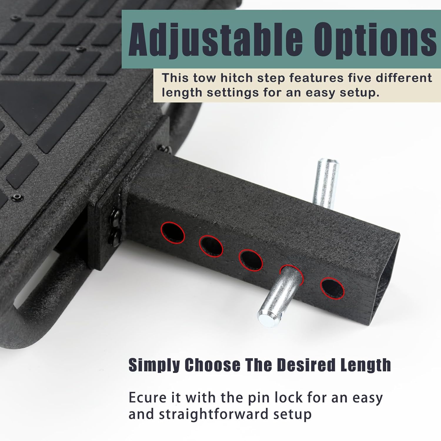 Anti-Slip Solid Trailer Hitch Step for 2 Inch Receiver with Trailer Hitch Kit for Jeep Wrangler - JL 2 Inch Rear Bumper Tow Hitch Receiver for 2018-2024 Jeep Wrangler JL JLU 4 and 2 Door Unlimited Acc