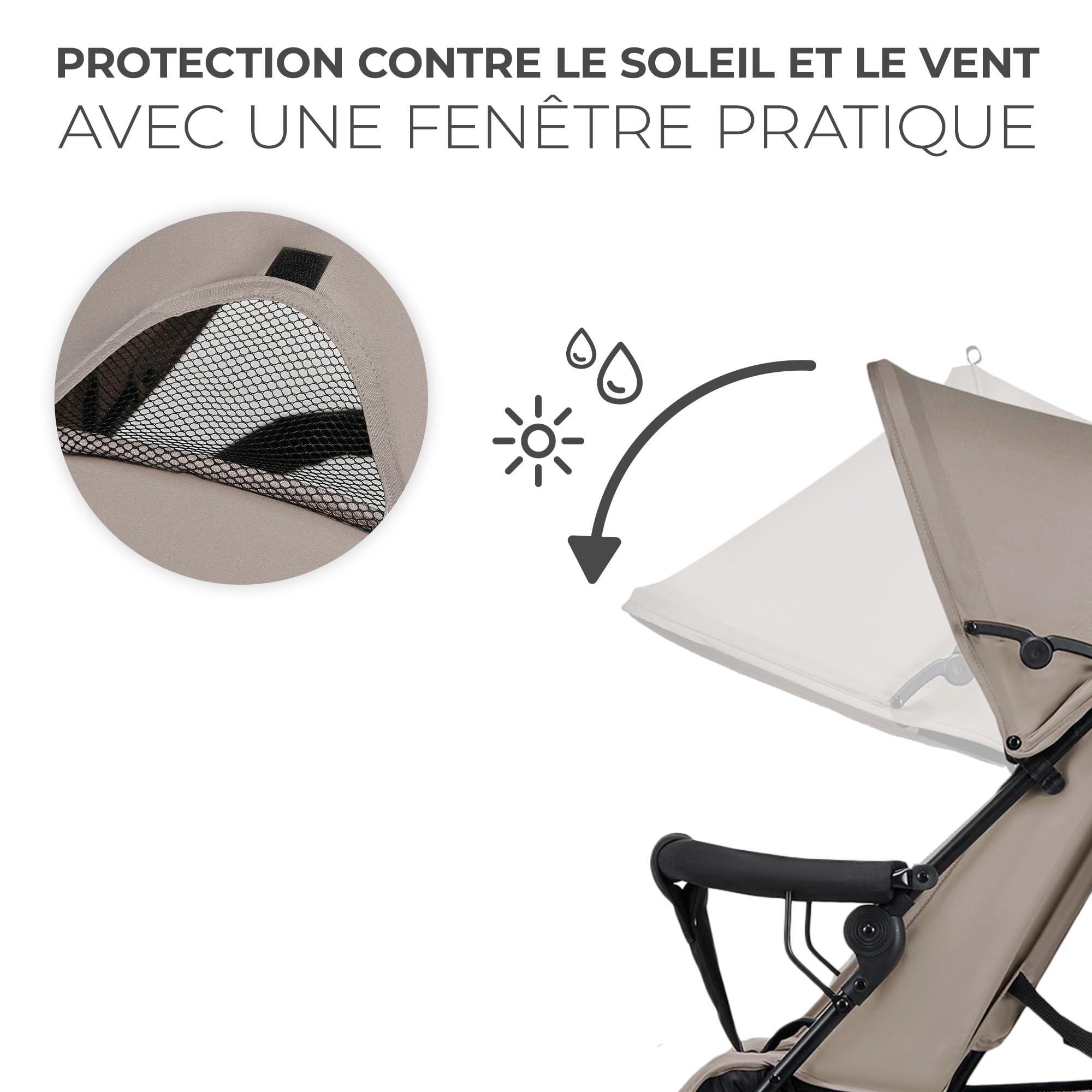 Kinderkraft TIK Poussette Légère, Ne Pèse Que 6,5 kg, Poussette De Voyage, Facile À Pince, Dossier Réglable En Position Allongée, De La 6 Mois, poids maximum jusqu'à 17kg, Beige