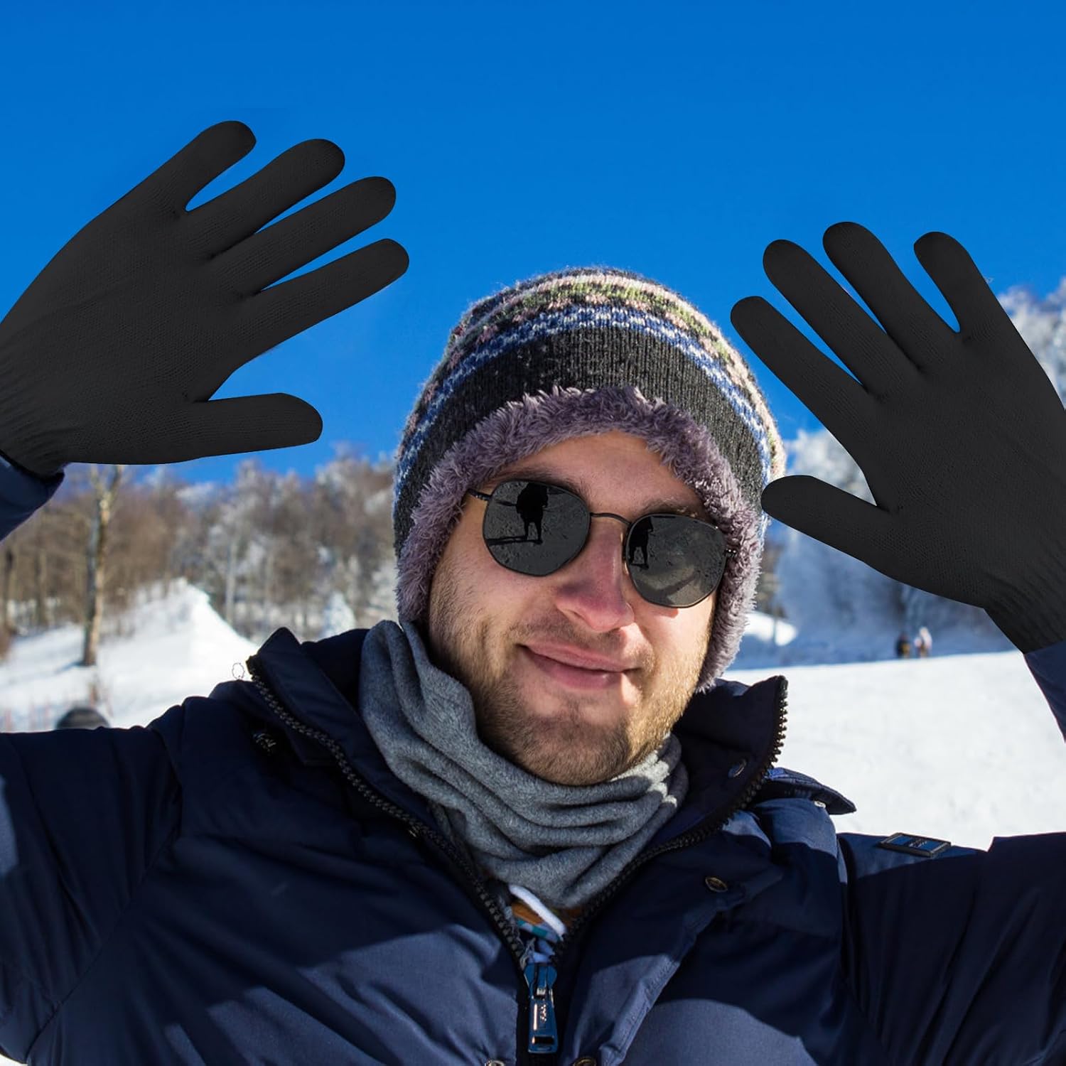 ONESING 12 Pair Half Finger Winter Warm Stretchy Knitted Fingerless Gloves for Men Women
