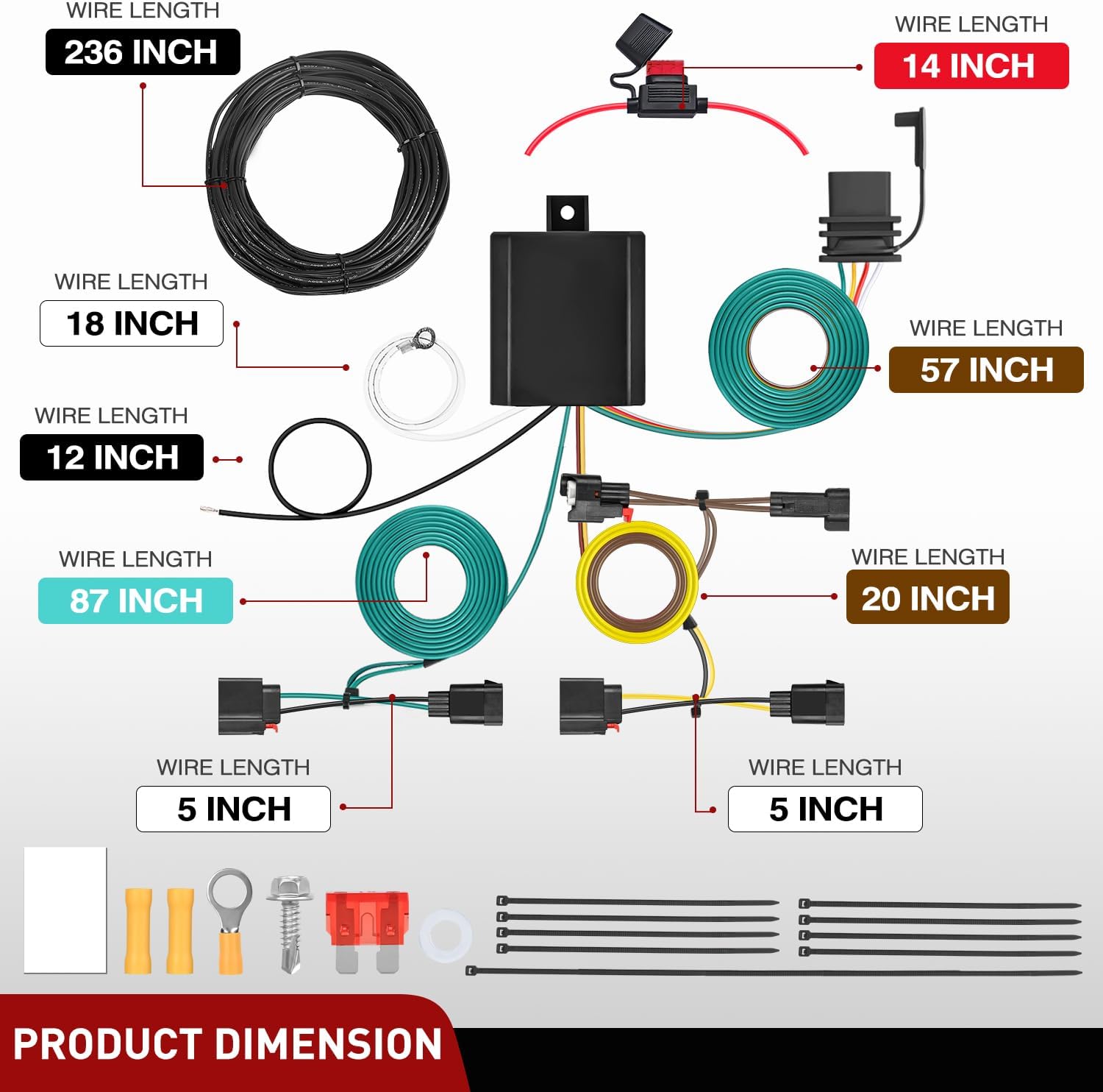 Nilight 4 Pin Trailer Wiring Harness Kit 56426 Vehicle Standard 4 Way Connector Custom for 2014 2015 2016 2017 2018 2019 2020 2021 Jeep Grand Cherokee 2022 Grand Cherokee WK Simple Fit Hitch