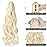 Mitrygreen Claw Clip Ponytail Extension 18 Clip in Wavy Ponytail Hair Extensions Long Pony Tails for Women Extensions Bleach Blonde Wave Hairpiece