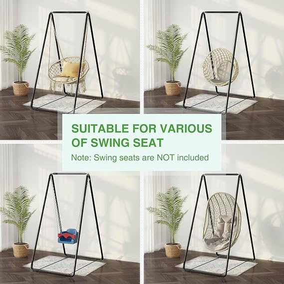 Hammock Stand Only, Heavy Duty Steel Hammock Chair Stand, Swing Stand for Indoor Outdoor, Hanging Chair Stand Only, Max Load 100Kg, Hammock Chair not Include