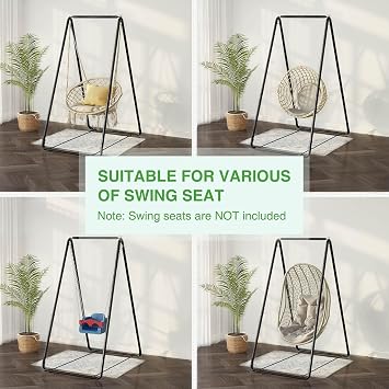 Hammock Stand Only, Heavy Duty Steel Hammock Chair Stand, Swing Stand for Indoor Outdoor, Hanging Chair Stand Only, Max Load 100Kg, Hammock Chair not Include
