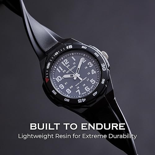 Miniatura 5 de Miykon Black Analog Sports Dive Watches for Men 100M Waterproof Watch with Rotating Bezel, Tactical Swiss Army Field Watch with Military Time