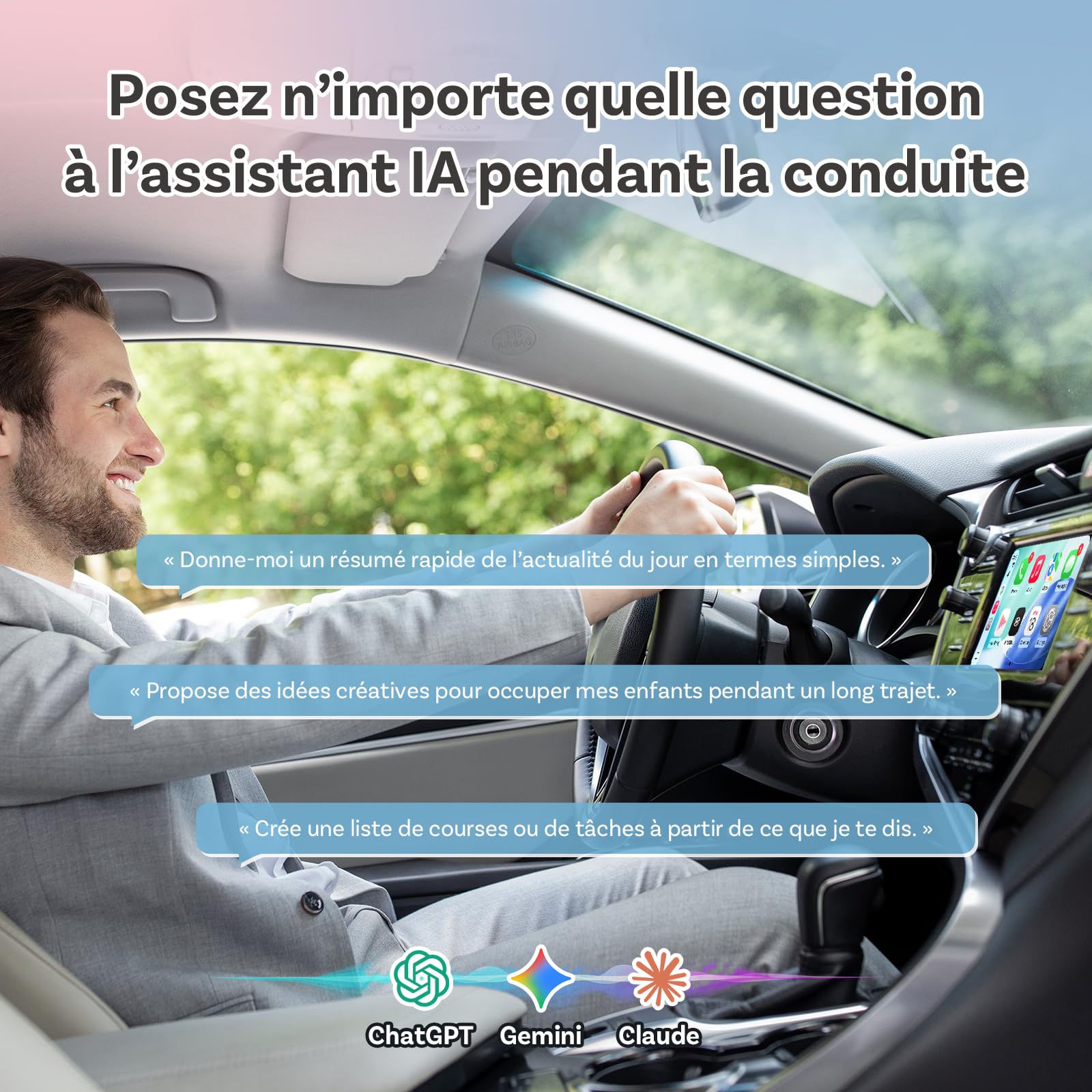 OTTOCAST Mini Slim 2026 Amélioré, 2-en-1 Adaptateur Wireless CarPlay & Android Auto avec Type-A/C pour iOS 10+ & Android 11+, Support Multi-Utilisateur, Plug & Play convertit Filaire en sans Fil