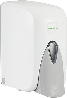 Sanismart Lilia - Dispensador de jabón (rellenable, 500 ml), color blanco