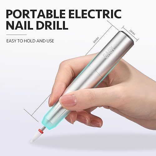 Miniatura 6 de GAOY Taladro de uñas eléctrico, lima de uñas eléctrica USB para acrílico y gel, archivo electrónico portátil con brocas, herramientas de manicura y