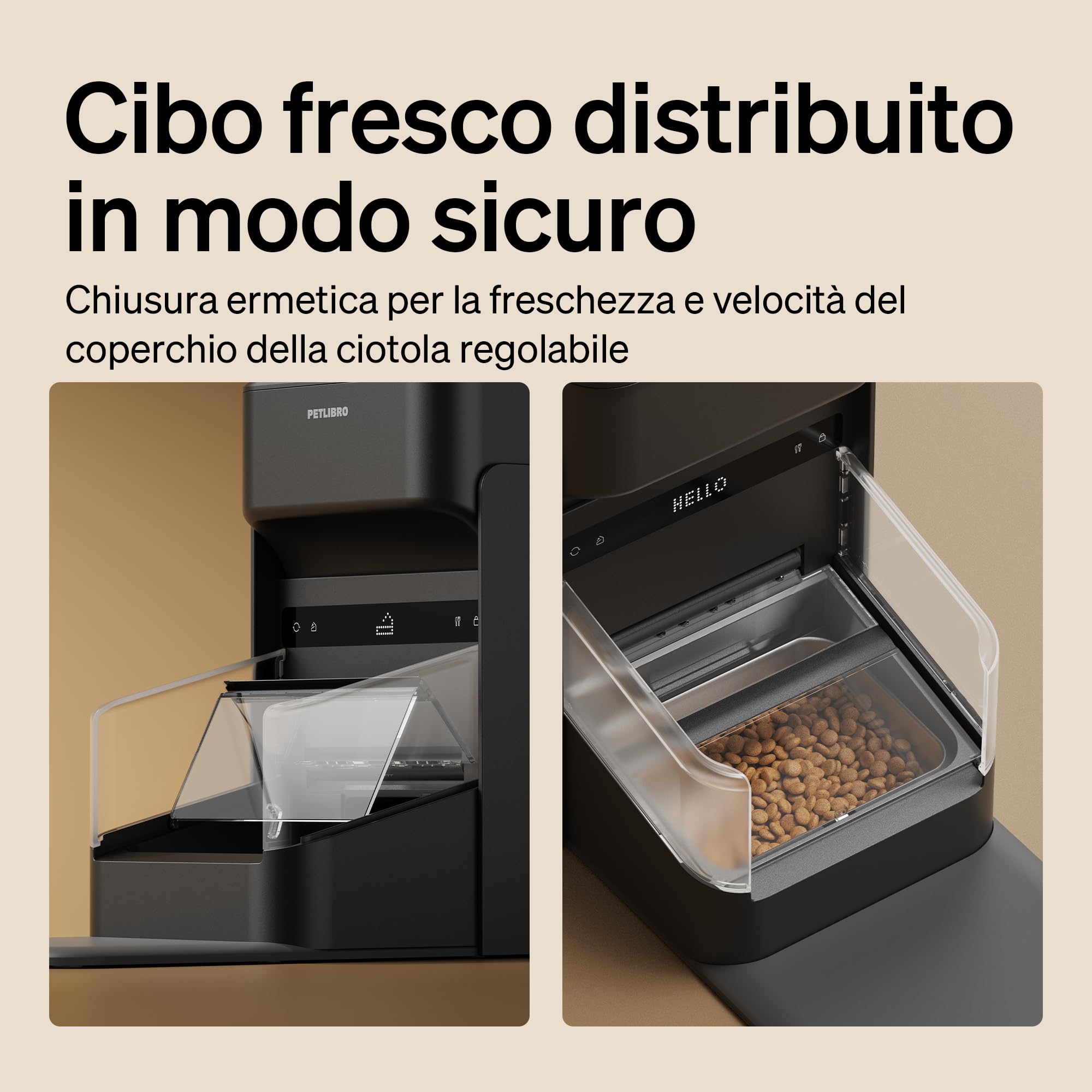 PETLIBRO Distributore automatico di cibo per gatti RFID 5G Wi-Fi, distributore automatico di cibo per gatti con sensore Collar, distributore automatico per gatti con app, 1-10 pasti, 3L, nero