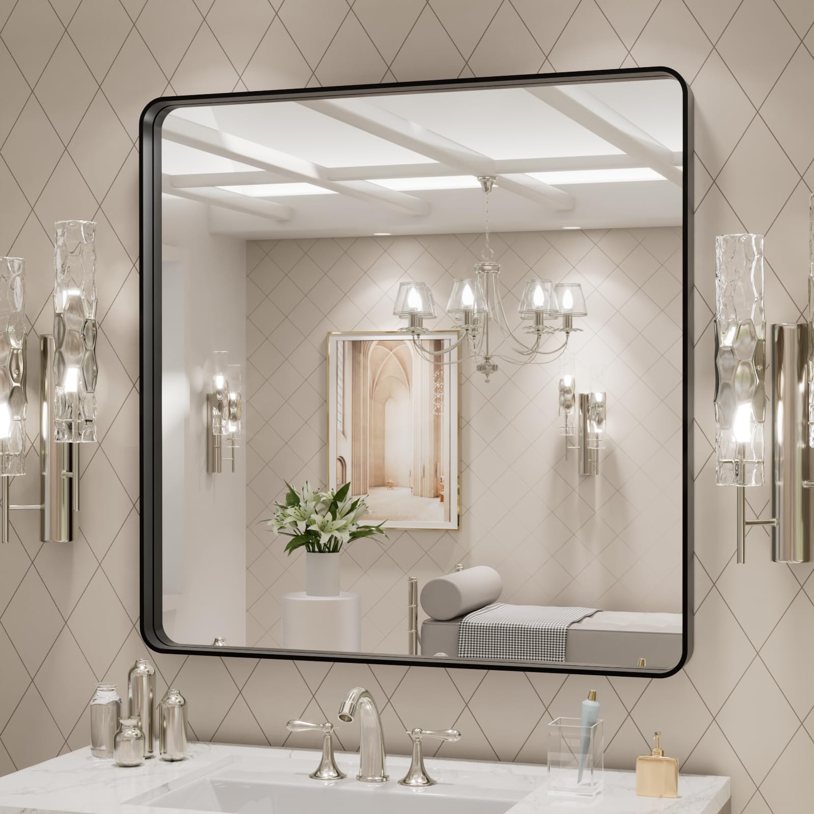 (未使用･未開封品)Miroir Noir [DVD] Amazon.com: LOAAO 30x30 Inch Black Metal Framed Bathroom