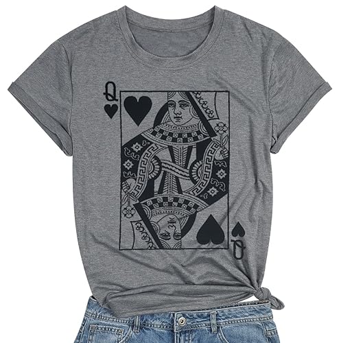 Queen of Hearts T-Shirt for Women Funny Vintage Graphic Tees