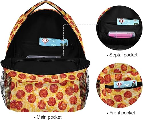 Miniatura 5 de ALAZA Mochila grande de comida con pizza 3D, unisex, para niñas, niños, universidad, mochila de día, resistente al agua, portátil, iPad, tableta,