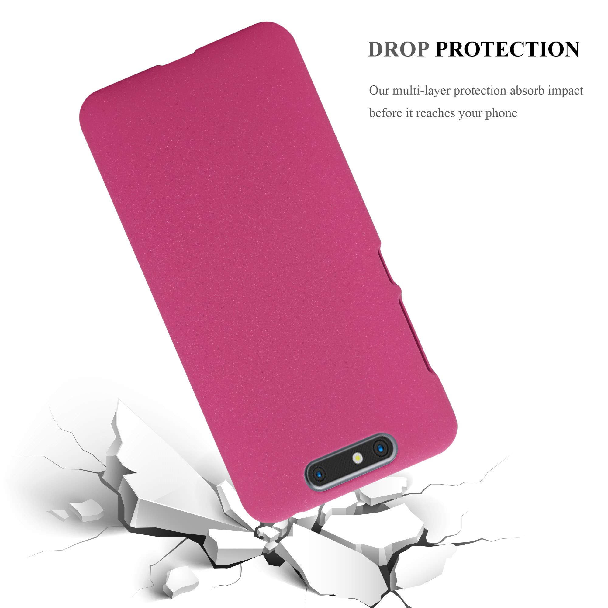 Custodia Rigida Cadorabo Frosty Rosa Per ZTE Blade V8, Cover Sottile Antiurto Con Bordi Rialzati, Effetto Opaco