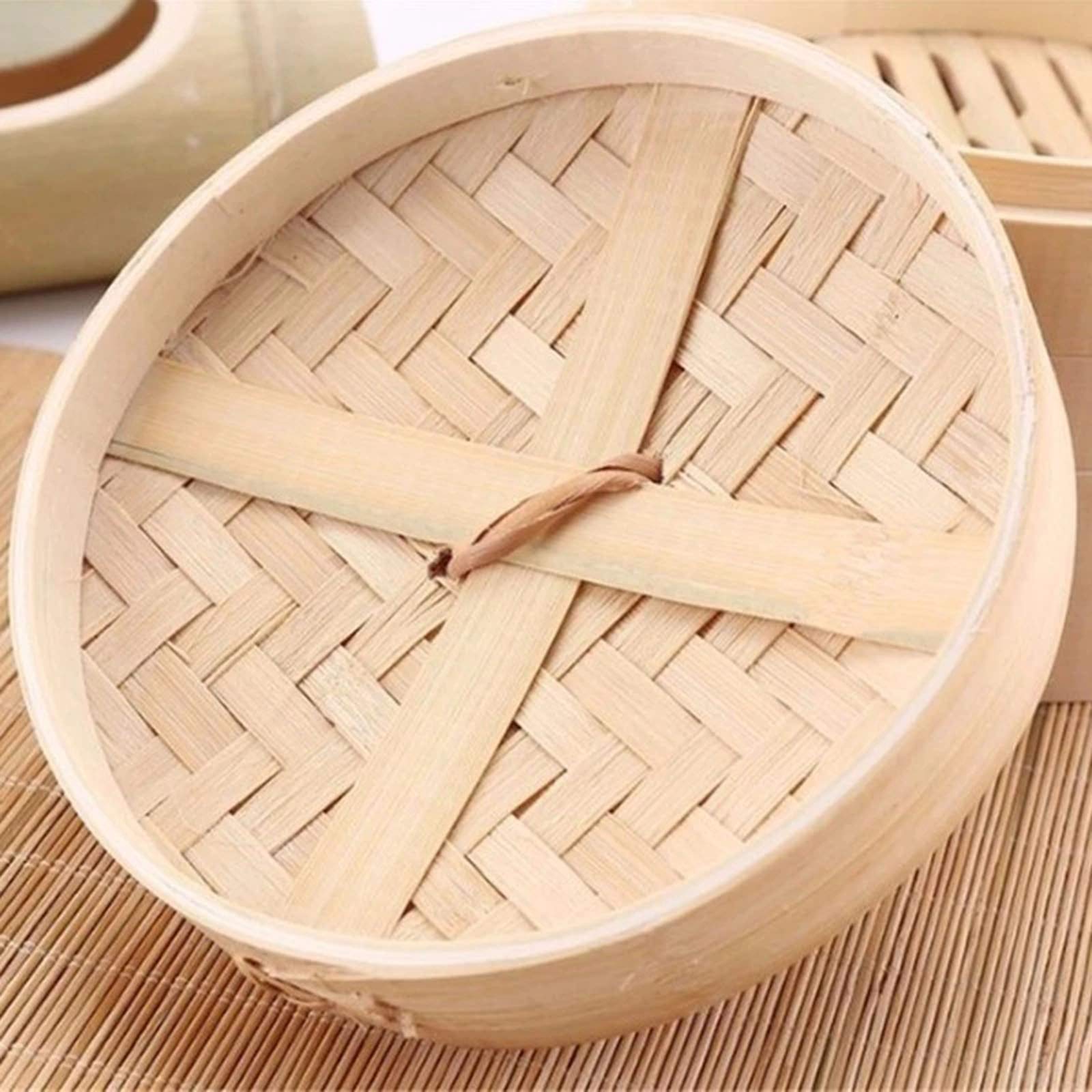 Bambusdampfer Korb Mit Deckel, Kochutensilien Knödeldampfer Ideal Für Dim Sum, Huhn, Fisch, Gemüse - Dampfkorb