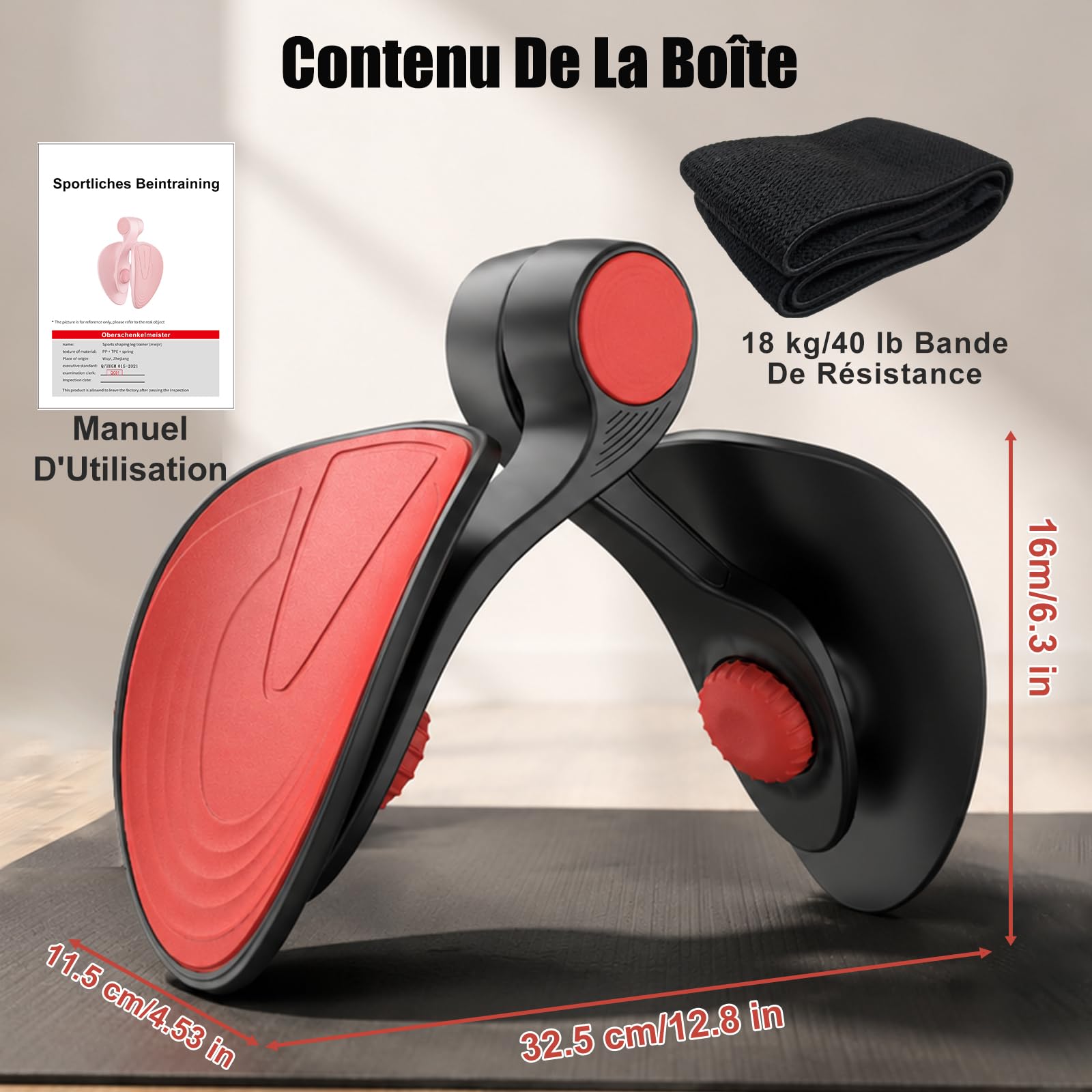 Appareil de Musculation 16KG pour Périnée et Fessiers, Entraîneur Kegel avec Bande, Équipement de Renforcement Post-Partum, Appareil Portable à Domicile pour Hommes et Femmes