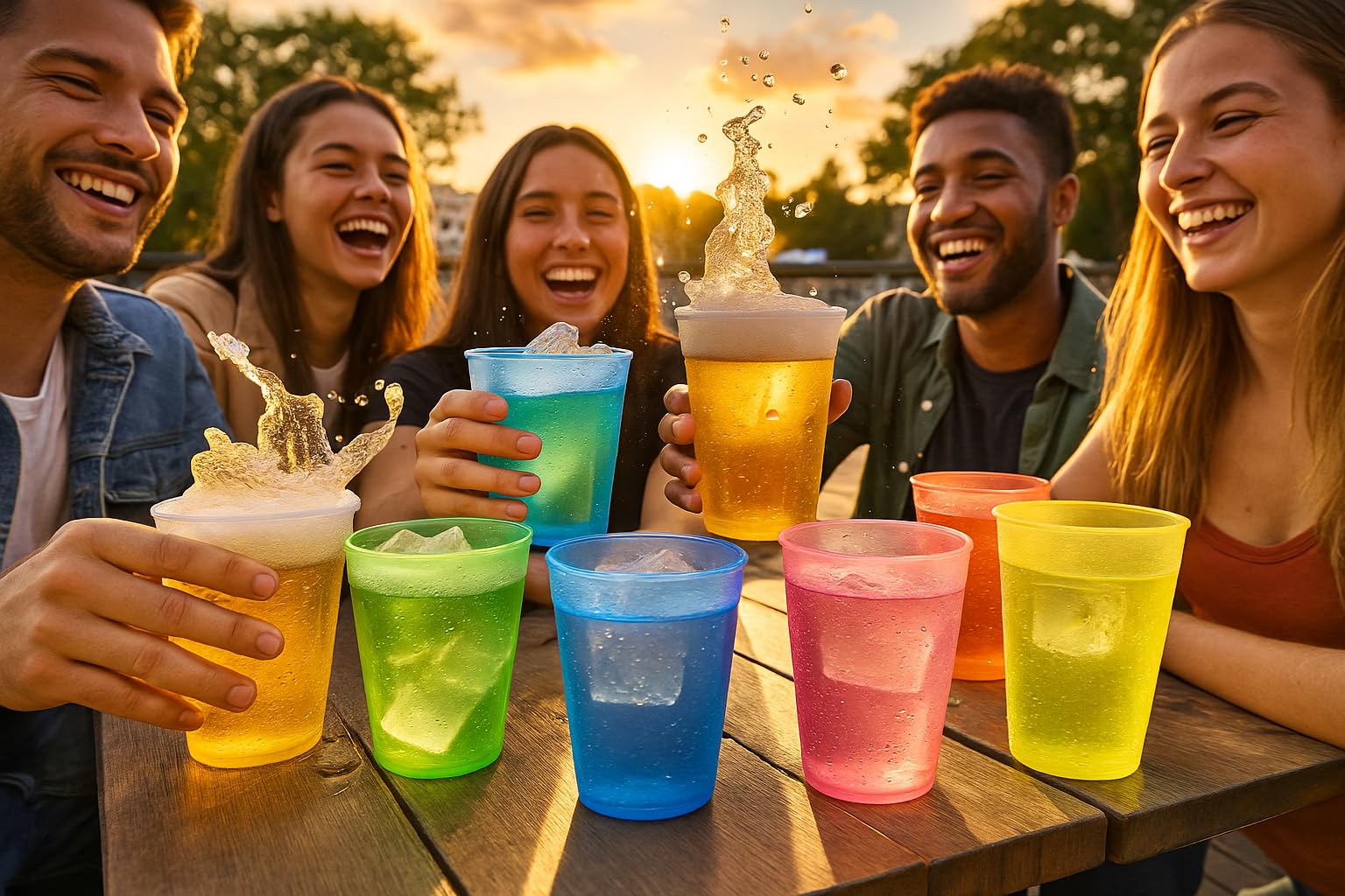 Vasos Plástico Duro 500 ml - 50, 100 ó 450 Vasos - Reutilizables de Polipropileno Eco Sin BPA – Multicolor para Fiestas, Camping y Oficina – Ideales para Sidra, Cubatas, Cerveza (450, Transparente)
