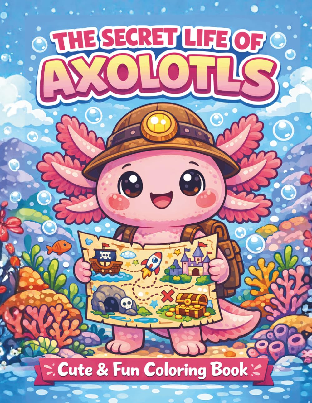 The Secret Life of Axolotls Coloring Book For Kids: Cute Axolotl Coloring Pages with Fun Secret Jobs, Silly Adventures, and Easy Coloring Pages for Boys & Girls