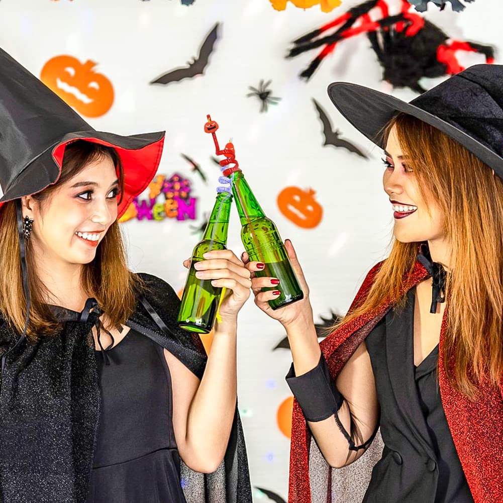 Lot de 24 pailles en forme de citrouille pour Halloween, décorations d' Halloween, pailles réutilisables pour Halloween, fournitures de fête (couleur aléatoire Lot de 24 pailles en forme de citrouille pour Halloween, décorations d' Halloween, pailles réutilisables pour Halloween, fournitures de fête (couleur aléatoire