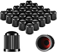 Vista 9 de DBlosp Tapones de vástago de válvula de neumático de automóvil, 4 PCS Tapones de vástago de válvula de neumático de aleación, tapas de aire