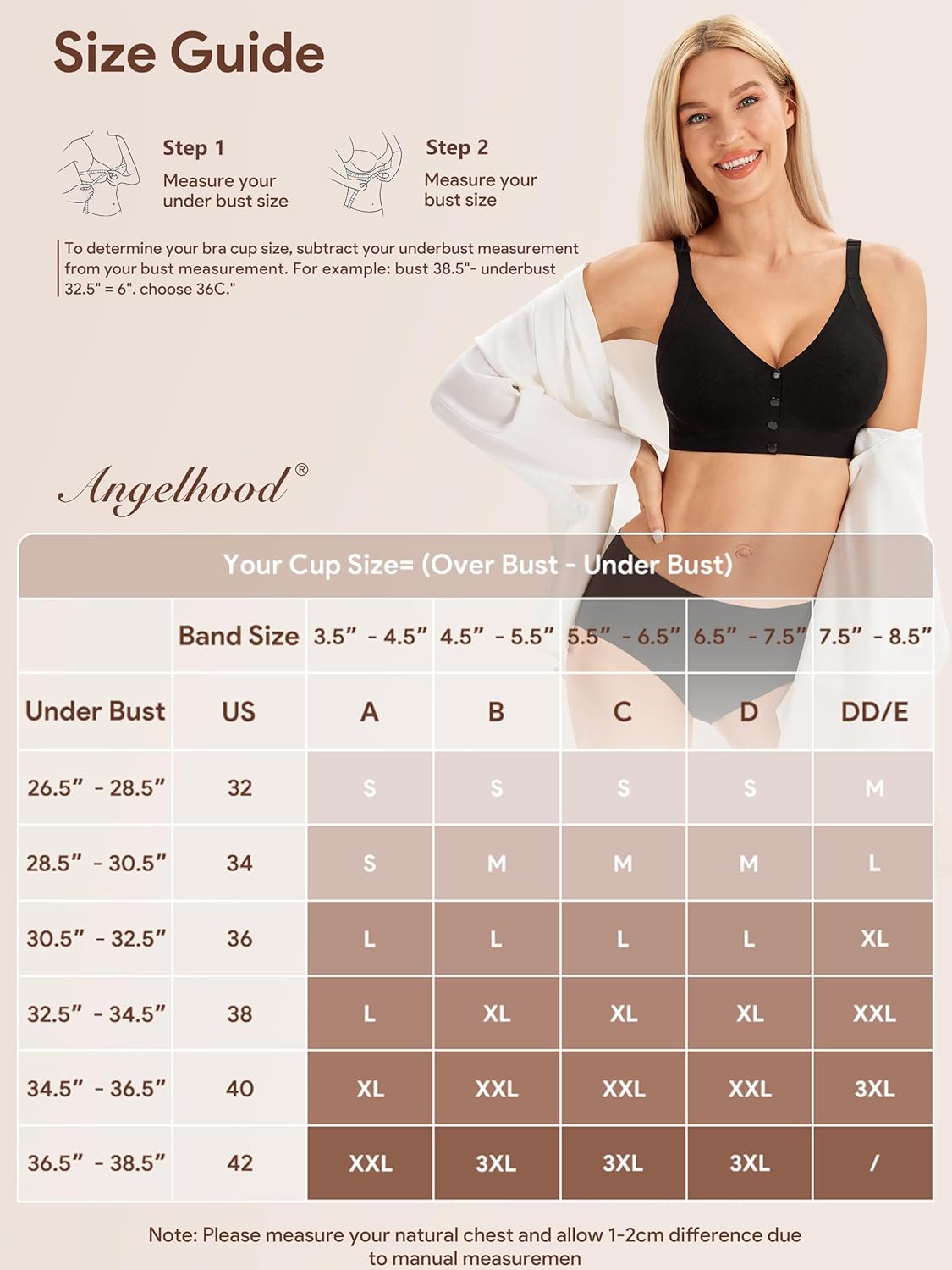 Angelhood Seamless Front Closure Bras for Women with Jelly Support, Wireless Supportive Mastectomy Bralettes Pack of 3 - Image 6