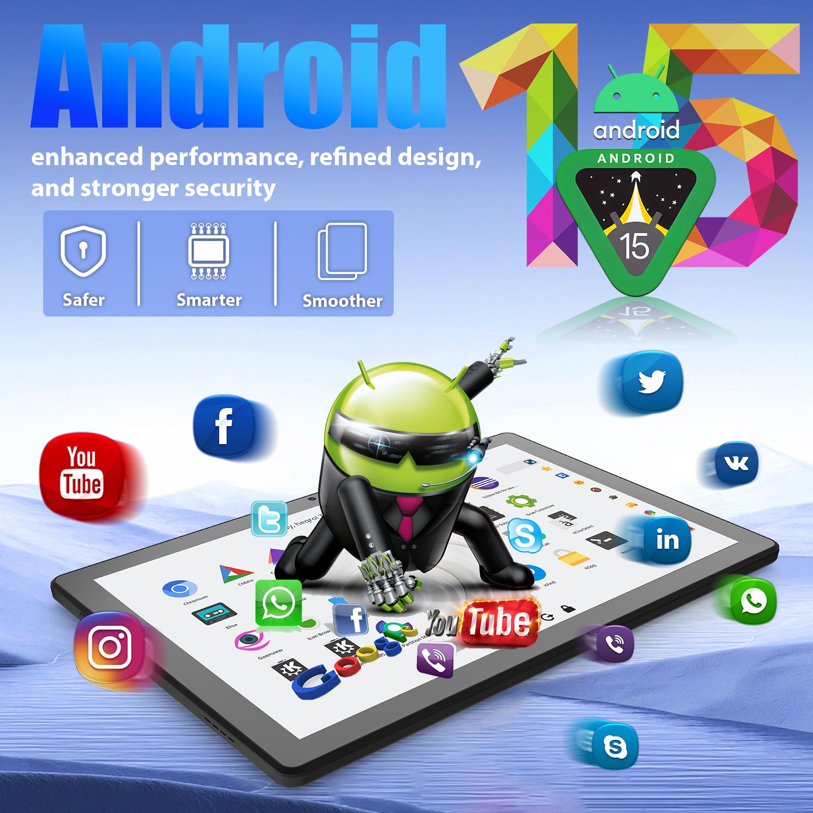 Besuche den Laptok- Laptok Tablet, Android Tablet 11 Zoll mit 24GB RAM + 128GB ROM (1TB TF), Octa-Core, Widevine L1, WiFi 6 & BT 5.3, 6800mAh Akku, Dual Kamera – Tablet mit Tastatur, Maus, Stift & Hülle in use