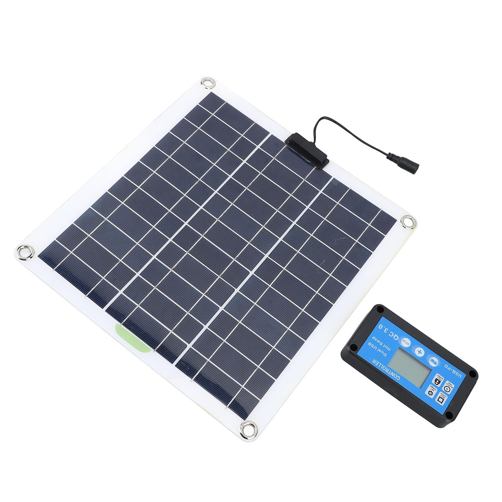 Kit Caricabatterie OBD per Pannello Solare Potente da 200 W con Controller Multifunzionale per Campeggio in Barca, Kit di Ricarica Pannello Solare Portatile, Cavo ABS Blu 10 in 1
