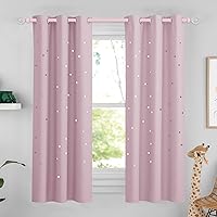 Vista 30 de NICETOWN - Cortinas para habitación de niños con estrellas de corte láser, cortinas de ventana opacas para guardería para bloquear la luz y reducir