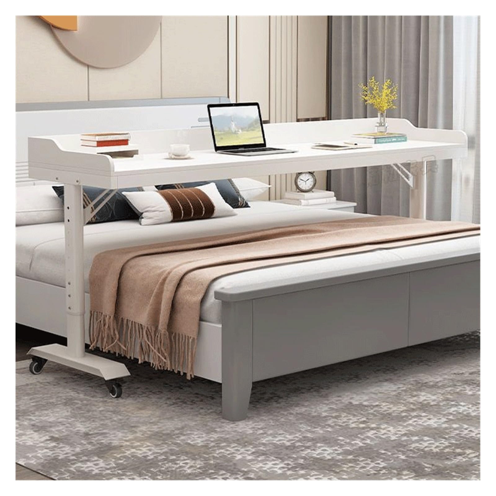 Bureau d'ordinateur table de lit 120x40cm meuble fonctionnel multi-usage