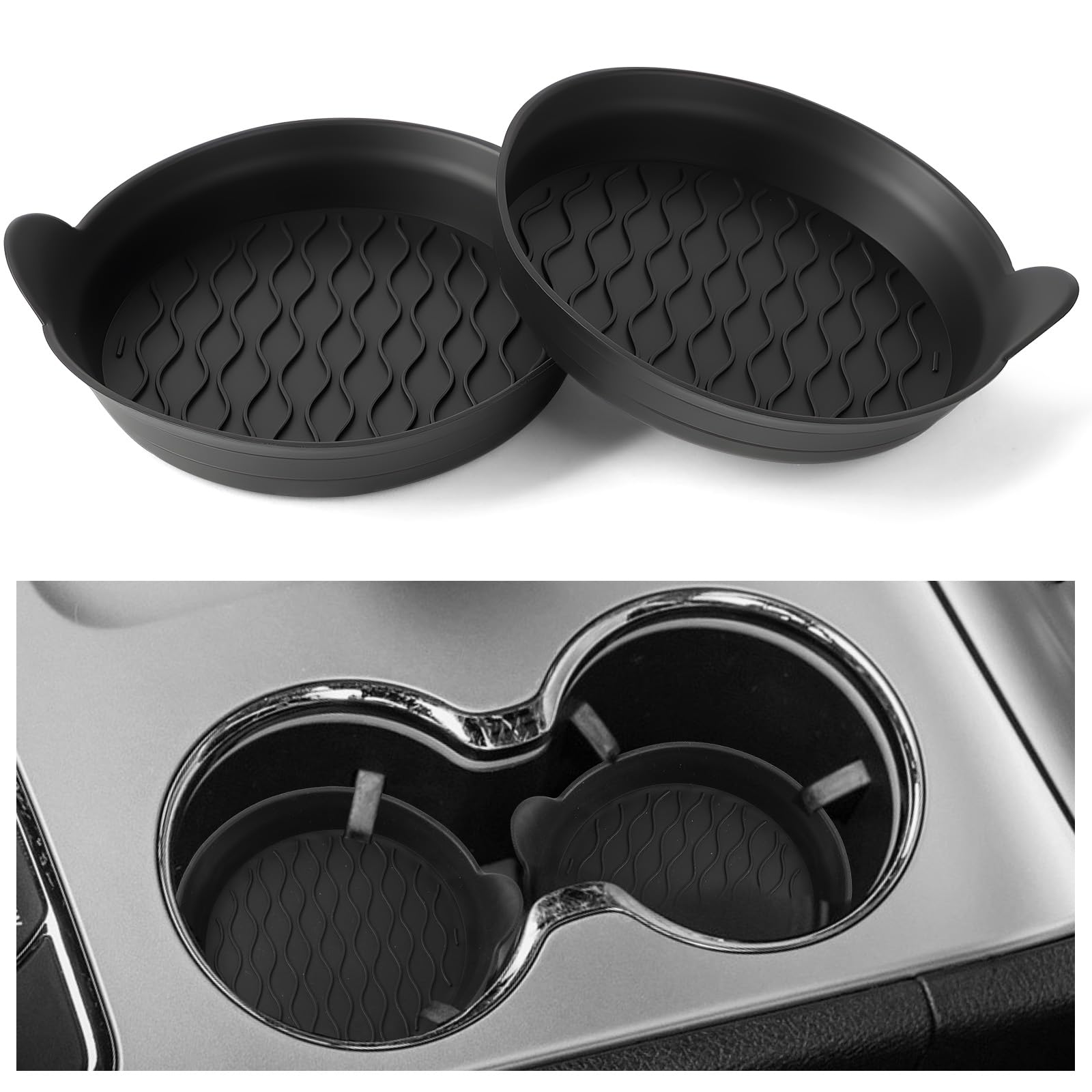 Pincuttee Sottobicchieri Auto In Silicone – 2 Pezzi – Antiscivolo E Universali – Diametro 7 Cm