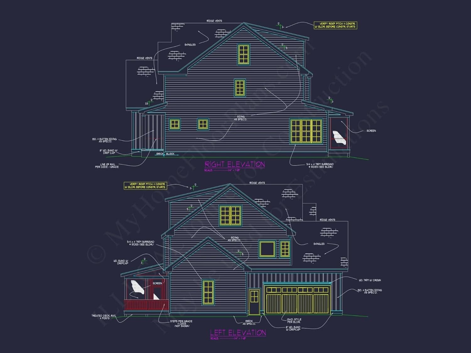 16-1430B House Plan - 5-Bed, 5-Bath, 3,888 SF Modern Farmhouse House Plan