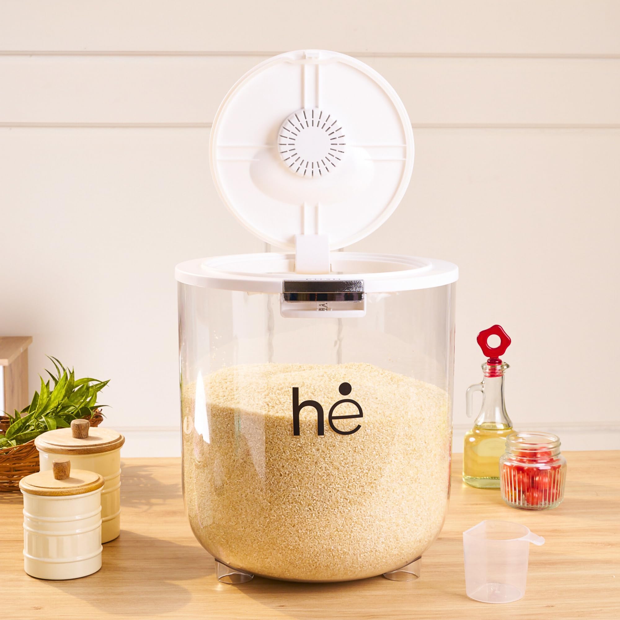 HomeEssentials Container For Kitchen Storage Set - Storage Box For Kitchen, Plastic Boxes & Grocery Jars And Containers Set - Airtight, Bpa Free, Moisture Proof (Large, 31.5 X 34 Cm, Transparent)