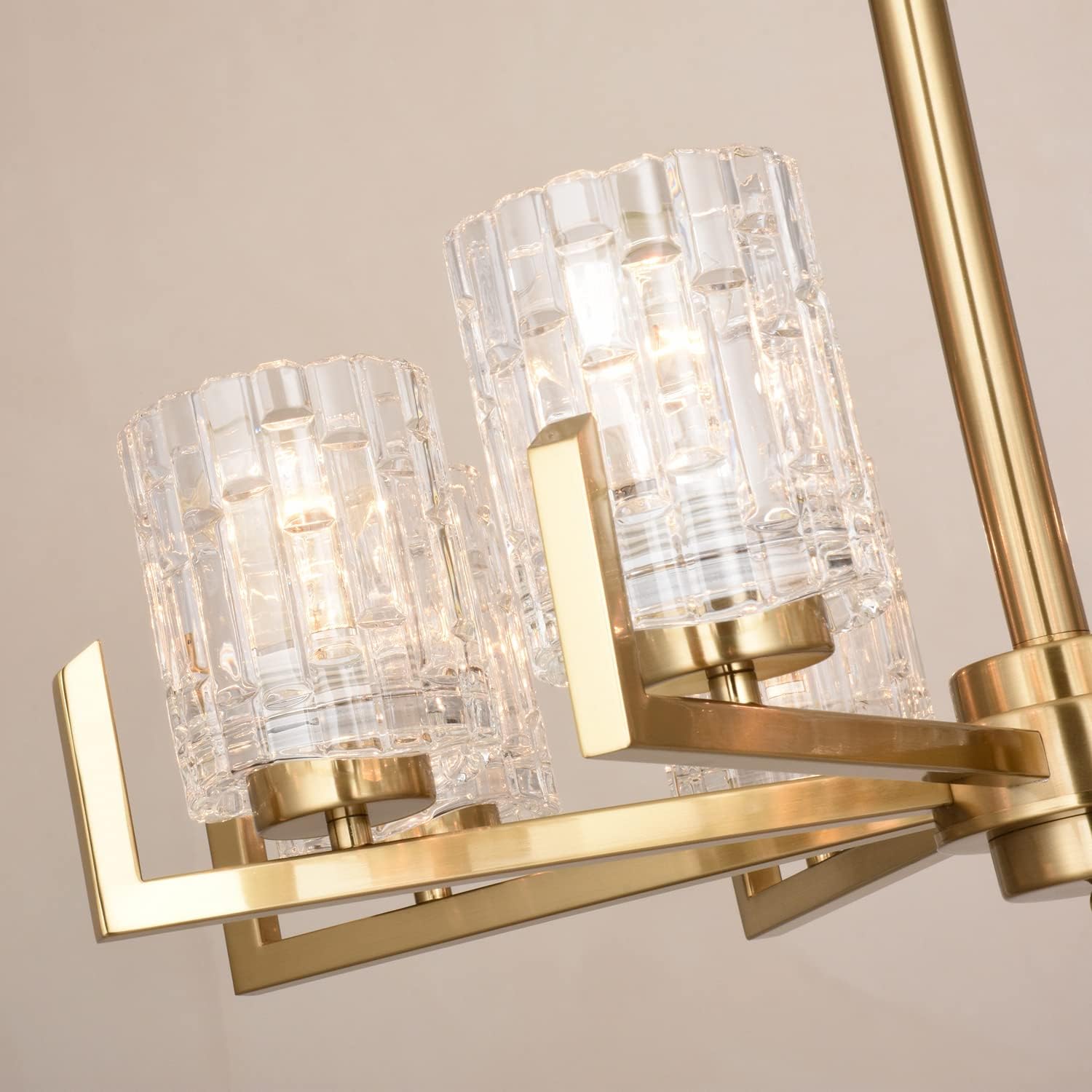 ALICE HOUSE 25.6" Dining Room Chandeliers, 8 Light Brushed Brass Contemporary Light Fixture for Kitchen, Bedroom and Living Room, ETL Listed, AL2218-H8