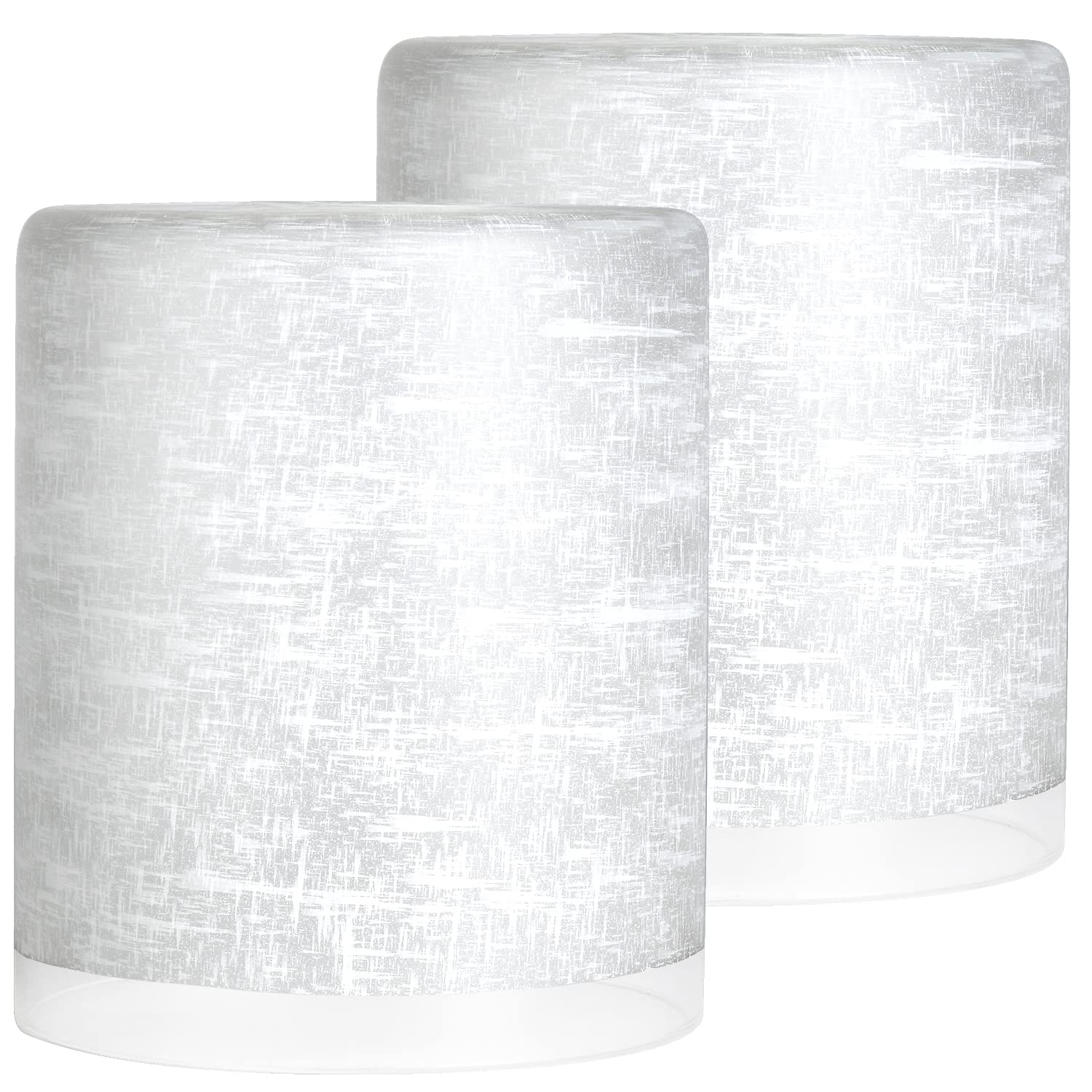 Buy LARTEEN 2 Pack White Linen Frosted Glass Lamp Shade Globe Cover for